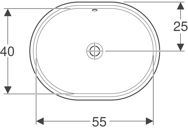 Geberit Variform lavoar 55x40 cm ovale sub blat alb luciu 500.756.00.2
