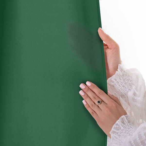 Draperie verde-închis dimout (semi-opacă) 140x250 cm Carli Tie – Restilo