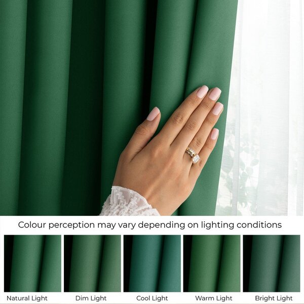 Draperie verde-închis dimout (semi-opacă) 140x250 cm Carli Tie – Restilo