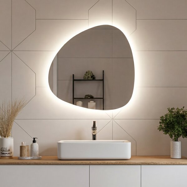 Oglindă decorativă LED cu formă neregulată 54x54 cm cu lumină neutră 4500K