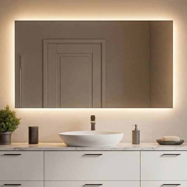 Oglinzi moderne baie cu leduri 120x70cm cu lumină LED rece 7000K, lumină caldă 3000K sau lumină neutră 4500K