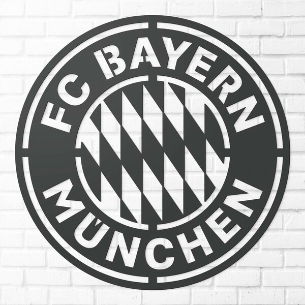 DUBLEZ | Logo din lemn al clubului - FC Bayern Munchen | Tablou de perete