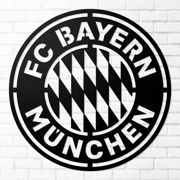 DUBLEZ | Logo din lemn al clubului - FC Bayern Munchen | Tablou de perete