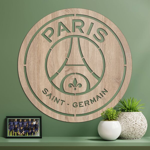 DUBLEZ | Logo din lemn de fotbal pentru peret  - PSG