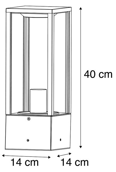 Lampă de exterior inteligentă cu stativ negru 40 cm inclusiv Wifi ST64 - Charlois