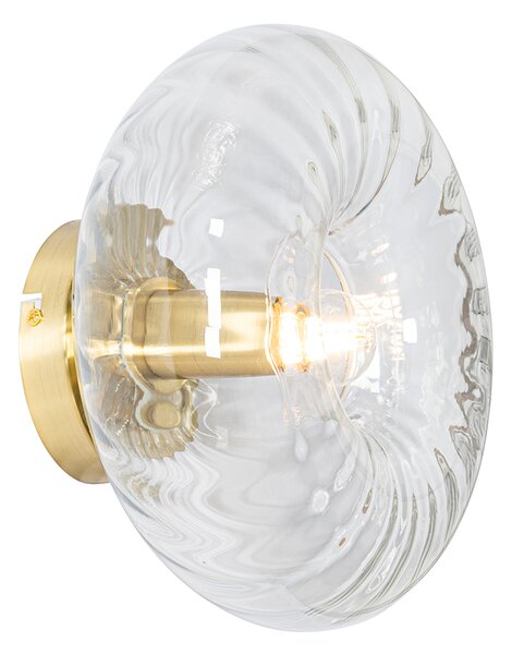 Aplică Art Deco aurie cu sticlă - Ayesha