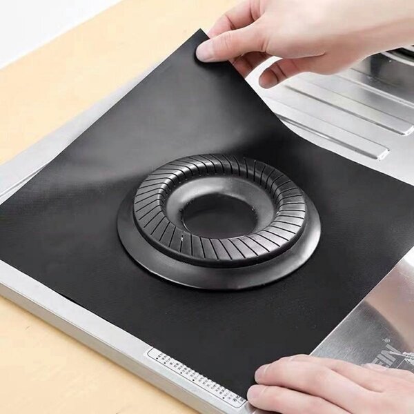 Set folii gratar teflon, 4buc, rezistenta temperatura: -60C -260C+, 27 x 27cm, negru