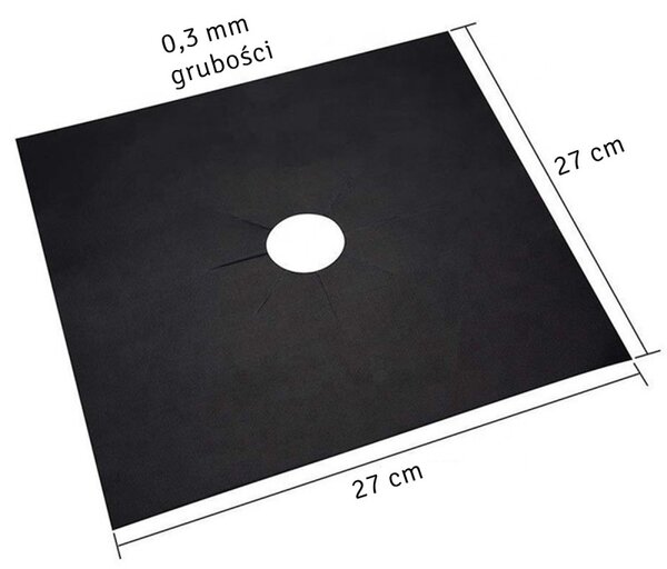 Set folii gratar teflon, 4buc, rezistenta temperatura: -60C -260C+, 27 x 27cm, negru