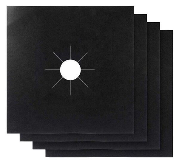Set folii gratar teflon, 4buc, rezistenta temperatura: -60C -260C+, 27 x 27cm, negru