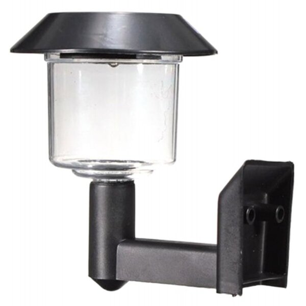 Lampa solara LED exterior, prindere perete, rezistenta interperii, 12 x 12 cm, negru