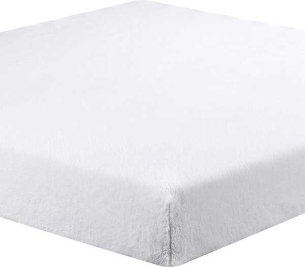 Cearceaf cu elastic din micropluş alb 90 x 200 cm