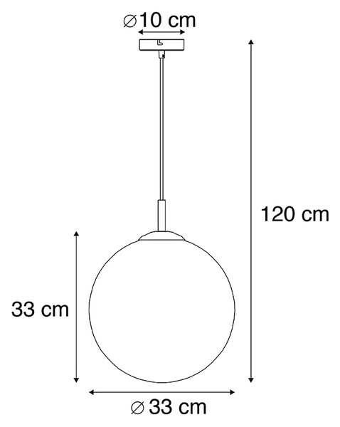 Lampă suspendată inteligentă alamă cu sticlă albastru ocean 33 cm incl. WiFi ST64 - Pallon