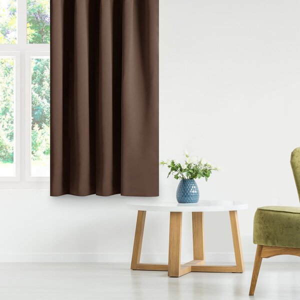 Draperie maro dimout (semi-opacă) 140x175 cm Kierra – Restilo