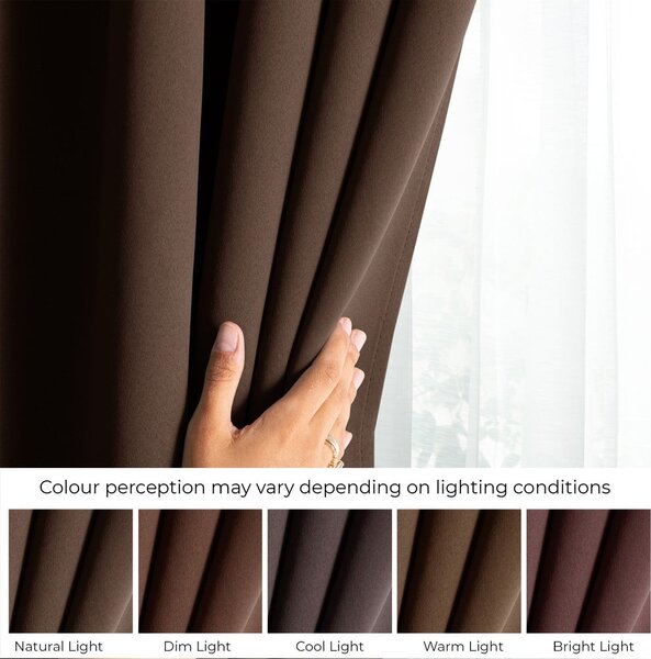 Draperie maro dimout (semi-opacă) 140x175 cm Kierra – Restilo
