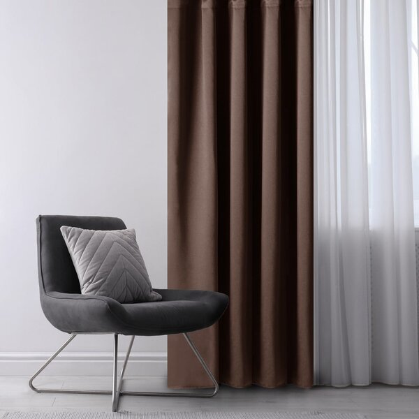 Draperie maro dimout (semi-opacă) 140x175 cm Kierra – Restilo