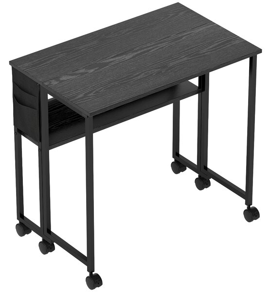 HOMCOM Birou Pliant 80cm Depozitare Negru | Aosom Romania