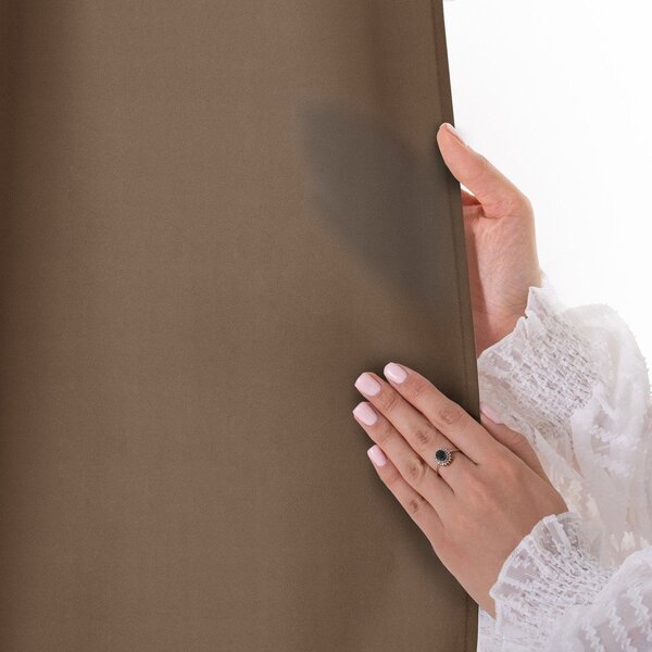 Draperie maro dimout (semi-opacă) 140x270 cm Carli – Restilo