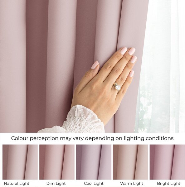 Draperie roz prăfuit dimout (semi-opacă) 140x250 cm Carli Tie – Restilo