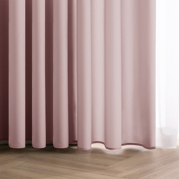 Draperie roz prăfuit dimout (semi-opacă) 140x250 cm Carli Tie – Restilo