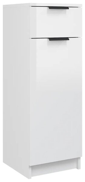 Dulap de baie, alb extralucios, 32x34x90 cm, lemn compozit