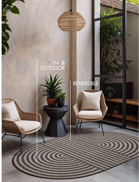 Covor pentru exterior și interior negru/crem 160x230 cm Haringey Woodfield – Ted Baker