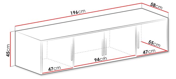Dulap cu oglindă Nolan D4 (grafit). 1060475