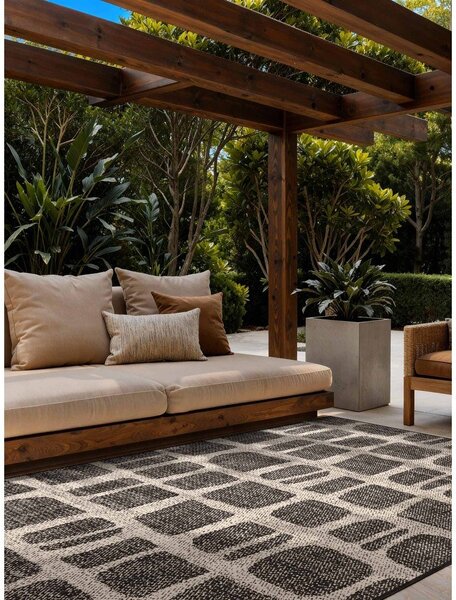 Covor pentru exterior și interior negru/crem 160x230 cm Haringey Ruskin – Ted Baker