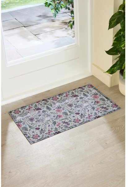 Covoraș de intrare din PVC 40x70 cm Hare Wildflowers – Artsy Doormats