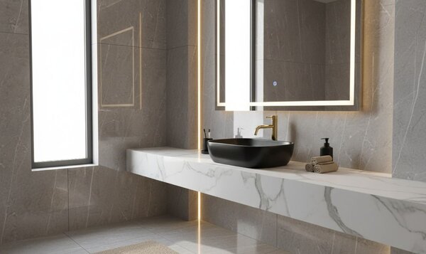 Lavoar pe blat Ceramic Basaro Hestia