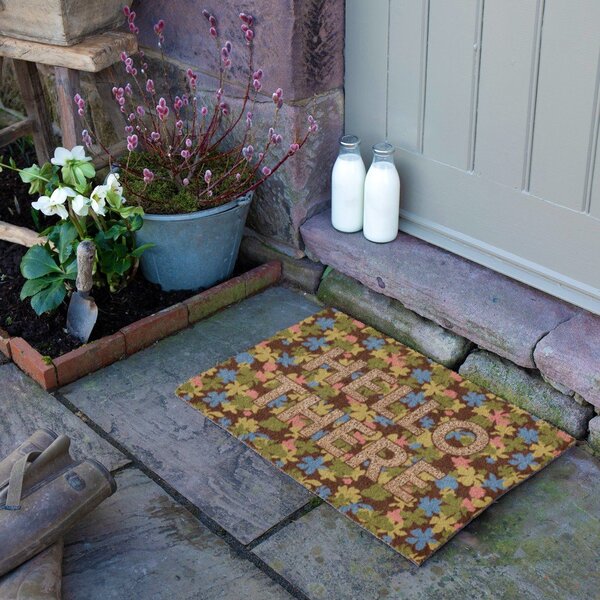 Covoraș de intrare din fibre de nucă de cocos 40x60 cm Hello There – Artsy Doormats