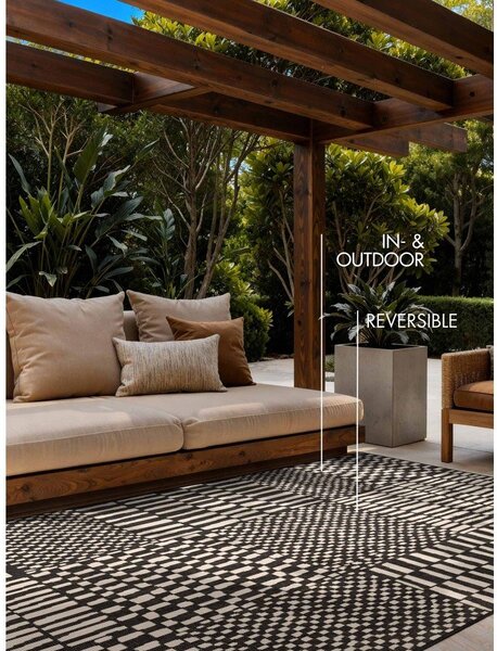 Covor pentru exterior și interior negru/crem 200x300 cm Haringey Barkham – Ted Baker