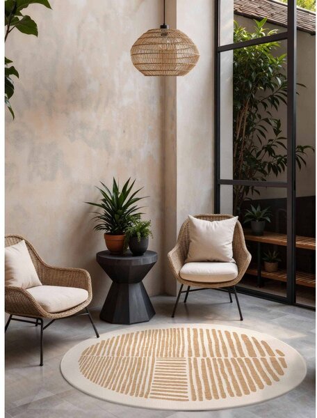 Covor pentru exterior și interior crem/în culoare naturală rotund ø 160 cm Haringey Bounds – Ted Baker
