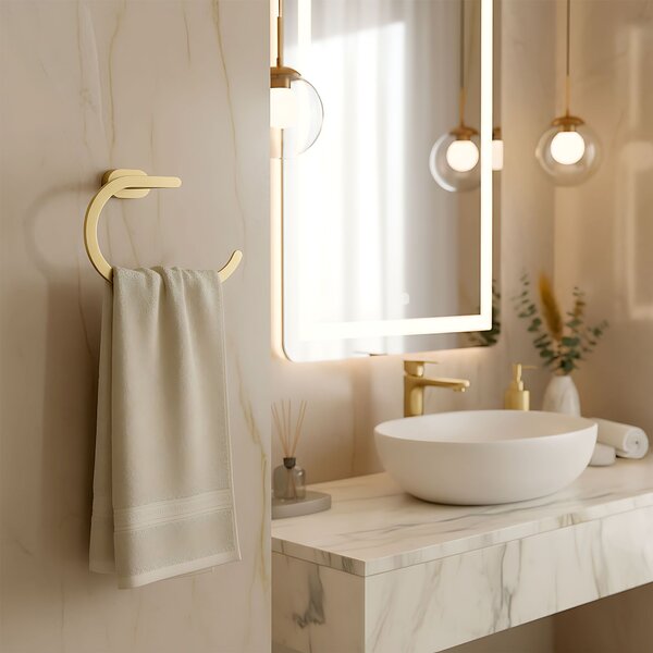 Cuier de baie Ring 110 Til Brush Gold