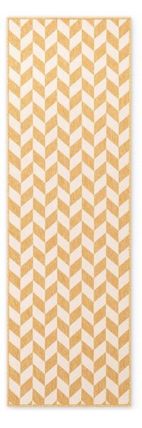 Covor tip traversă pentru interior și exterior galben ocru/crem 80x200 cm Haringey Terrick – Ted Baker