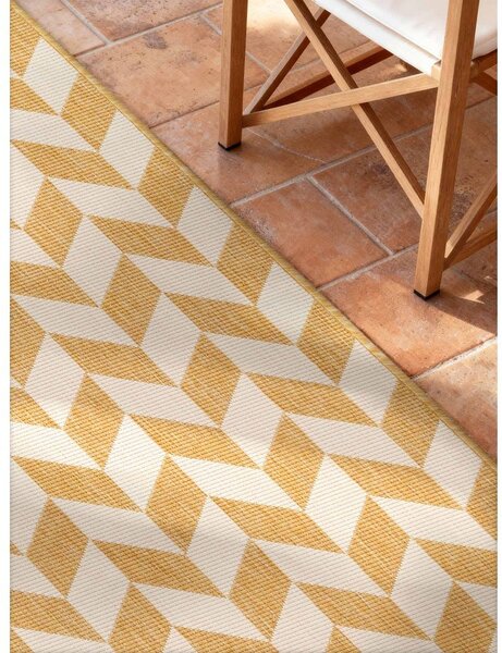 Covor tip traversă pentru interior și exterior galben ocru/crem 80x200 cm Haringey Terrick – Ted Baker