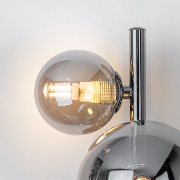 Brilagi - Aplică LED de perete MILLA 3xG9/3W/230V crom negru/sticlă fumurie