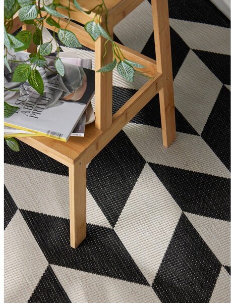Covor pentru exterior și interior negru/crem 120x170 cm Haringey Terrick – Ted Baker