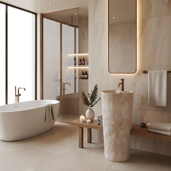 Lavoar freestanding de sine stătător Ceramic Rea Blanka Savana Matt