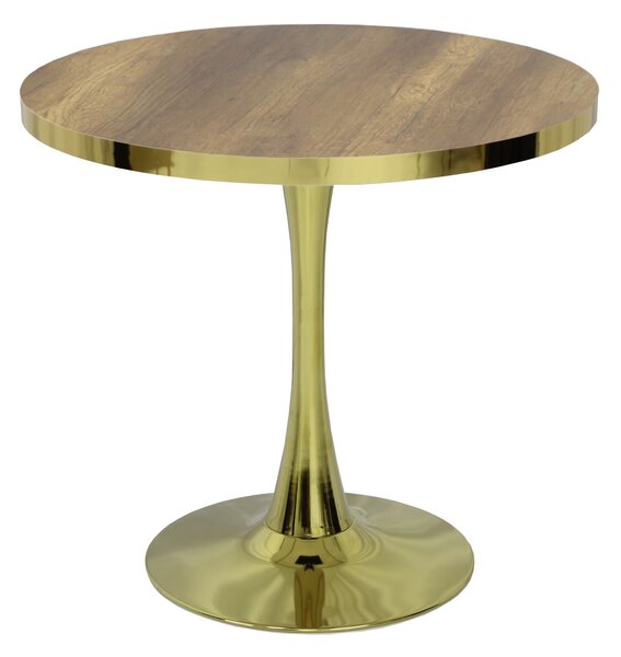 Masă fixă Rotundă Lyma Nuc Gold 80 cm