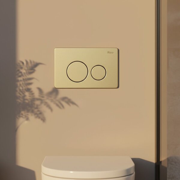Cadru WC încastrat Rea cu buton I Brush Gold