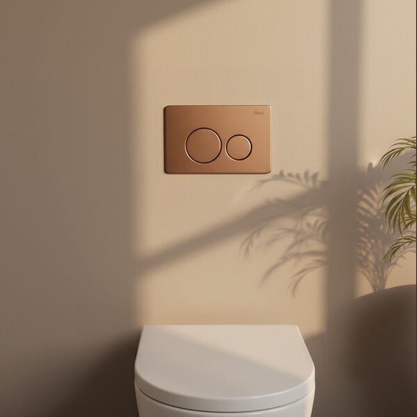 Cadru WC încastrat Rea cu buton I Brush Copper