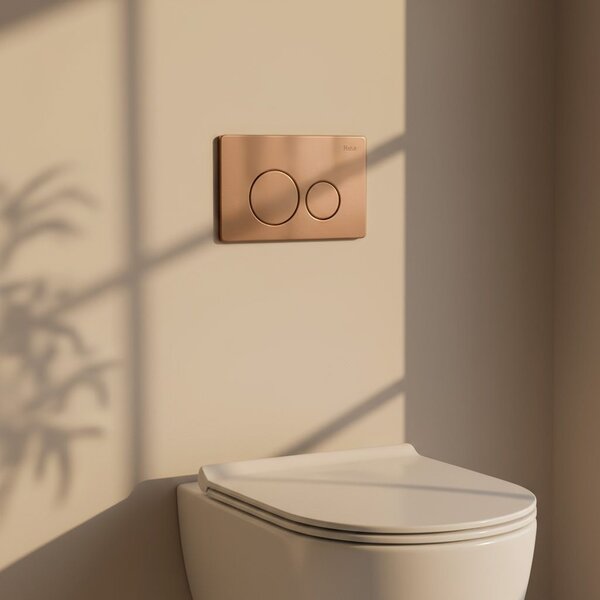 Cadru WC încastrat Rea cu buton I Brush Copper