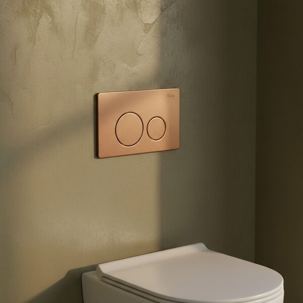 Cadru WC încastrat Rea cu buton I Brush Copper
