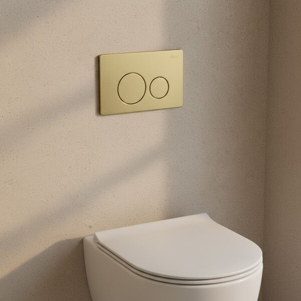 Cadru WC încastrat Rea cu buton I Brush Gold