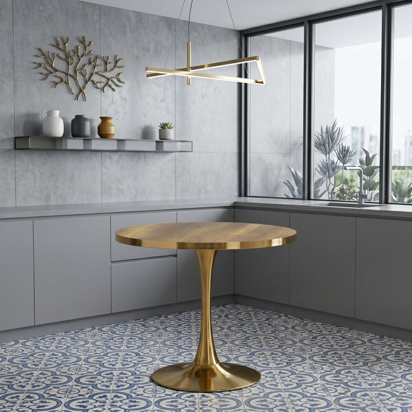 Masă fixă Rotundă Lyma Nuc Gold 90 cm