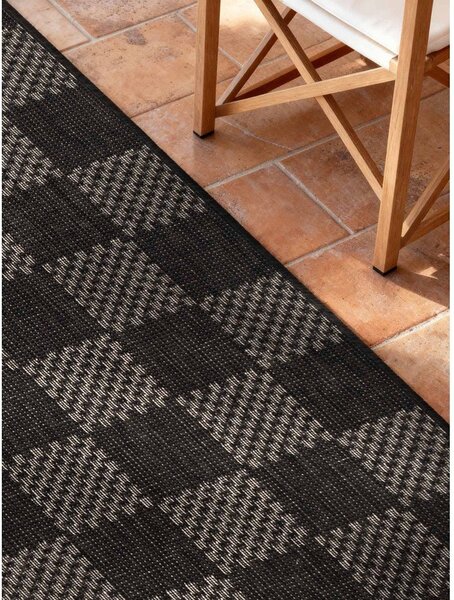 Covor tip traversă pentru interior și exterior negru/crem 80x200 cm Haringey Dorothy – Ted Baker