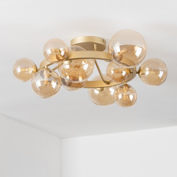 Lustră LED aplicată Brilagi MILLA 10xG9/3W/230V auriu