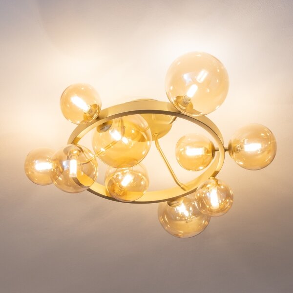 Lustră LED aplicată Brilagi MILLA 10xG9/3W/230V auriu