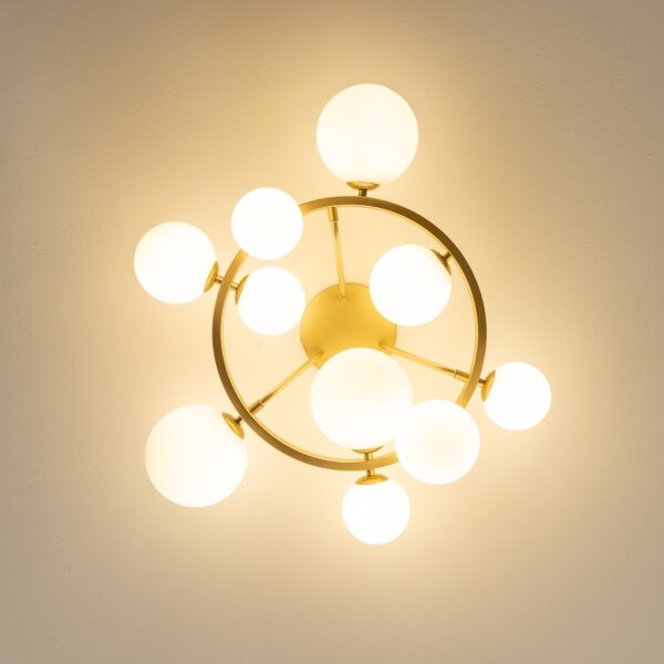 Lustră LED aplicată Brilagi MILLA 10xG9/3W/230V auriu/alb