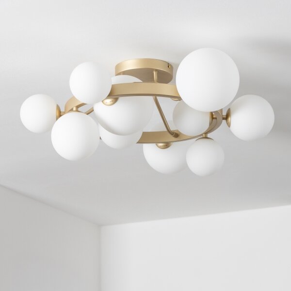 Lustră LED aplicată Brilagi MILLA 10xG9/3W/230V auriu/alb